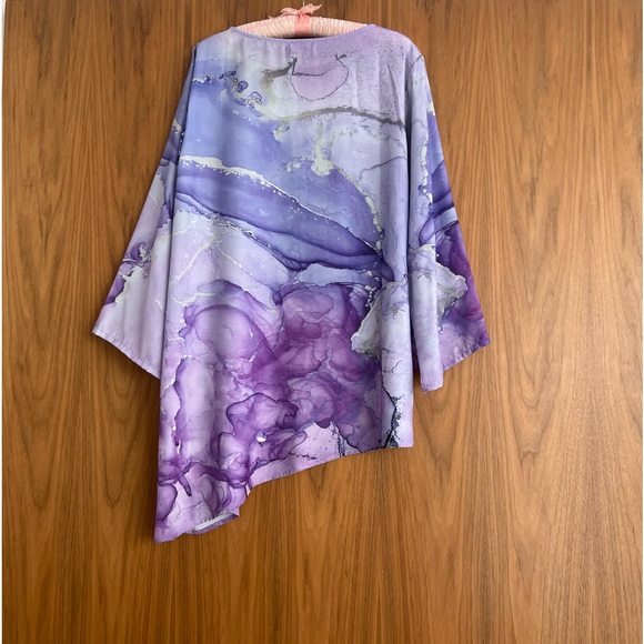 Just Fashion Now Purple Bamboo Asymmetrical Tunic, XL - Picture 2 of 9
